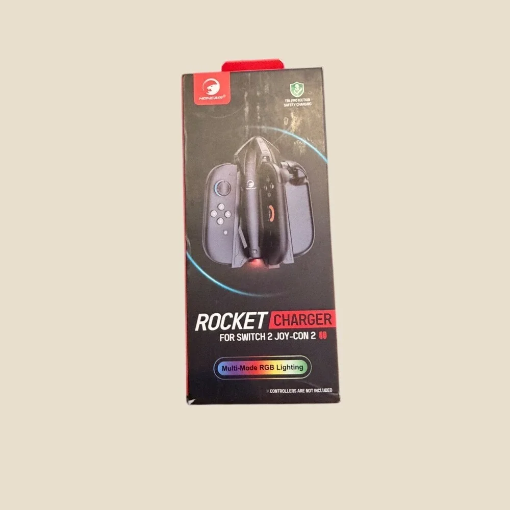 Honcam Rocket Charger for Nintendo Switch Joy-Con 4-Slot Magnetic‎ RGB Dock NEW
